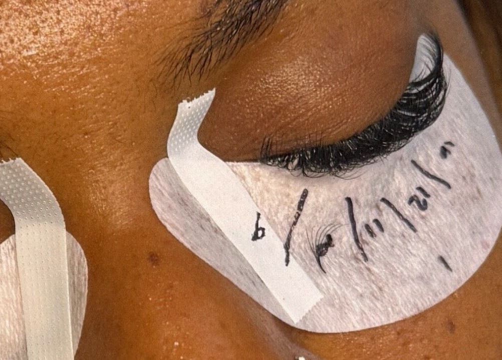 Eyelash extension preparation at The Blink Atelier LDN, London, England, GB.