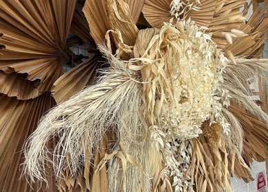 Dried floral arrangement at The Hair Society By Leearne, Budgewoi, New South Wales, AU showcases rustic beauty.