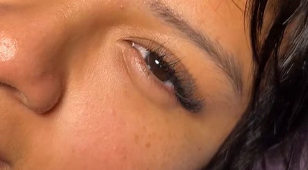 Close-up of elegant eyelash extensions at AV aestheticz, London, England, GB.