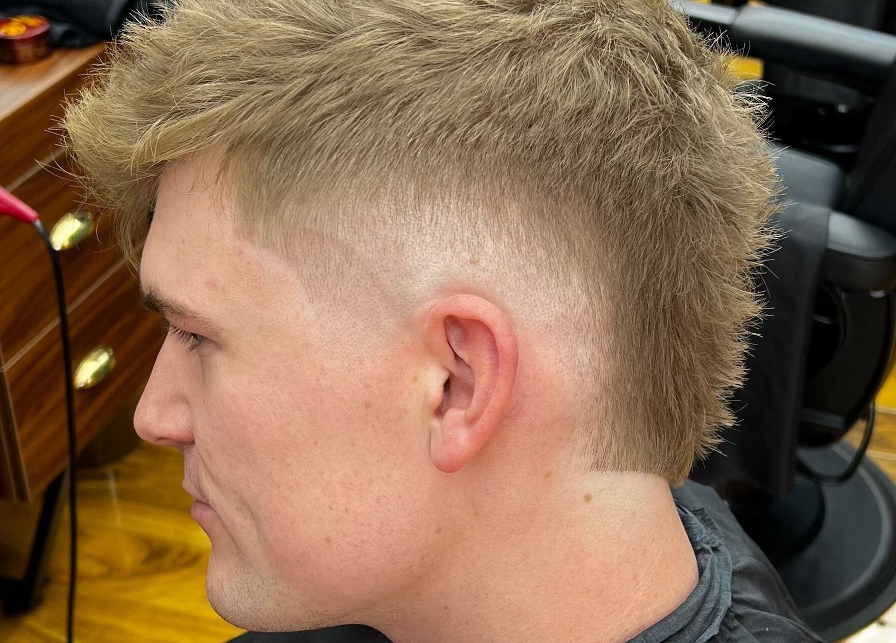 Side view of a fresh fade haircut at Fade Factory - Balham in London, England, GB.