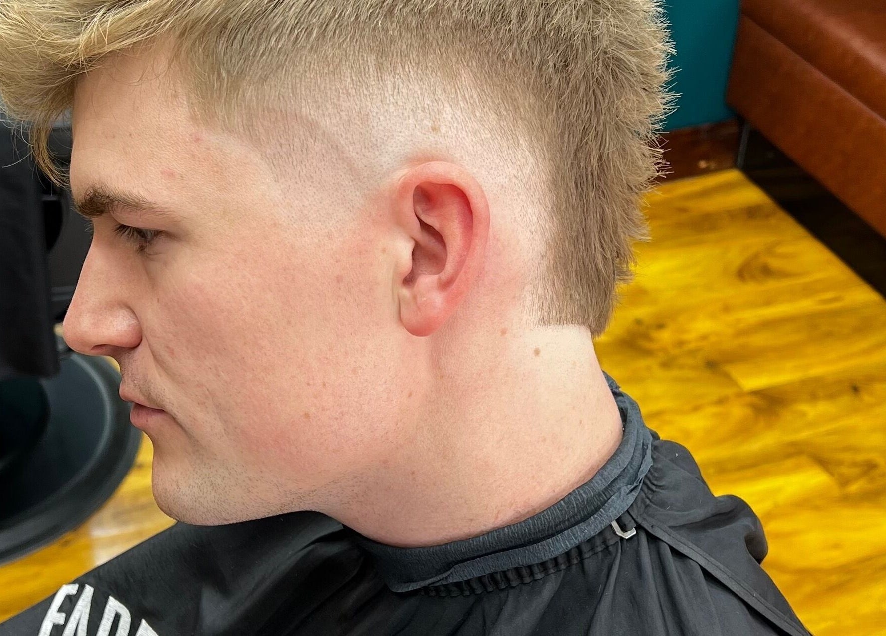 Stylish haircut at Fade Factory in Morden, England, GB showcasing precision and modern style.