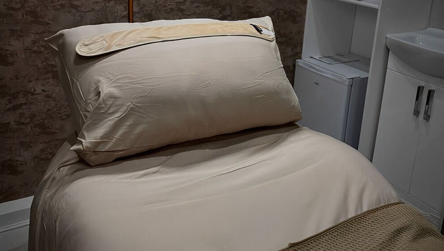 Relaxing therapy bed at Haven Skin Hamilton, Hamilton, Scotland, GB.