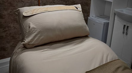 Relaxing therapy bed at Haven Skin Hamilton, Hamilton, Scotland, GB.