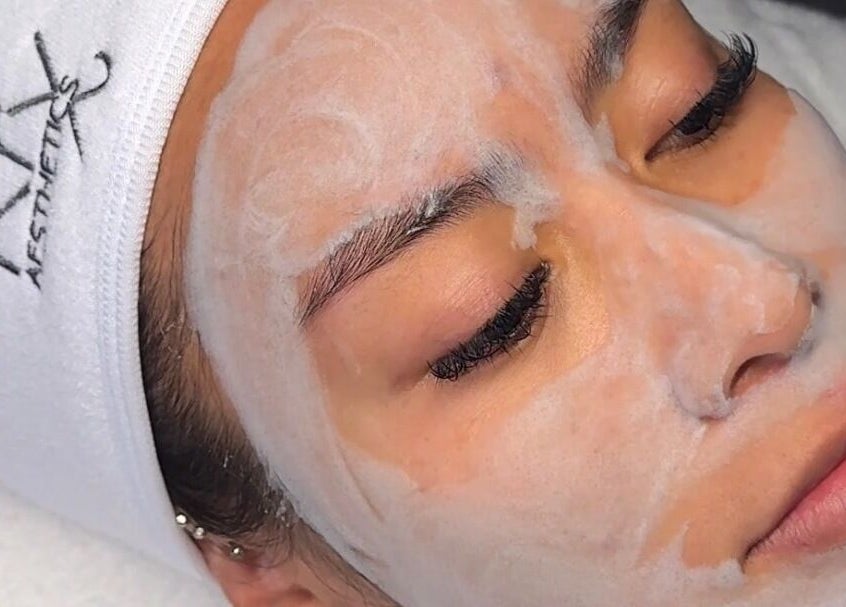 Client receiving facial treatment at Dr Avinash Nath Maraval Office, Port Of Spain, Diego Martin Regional Corporation, TT.