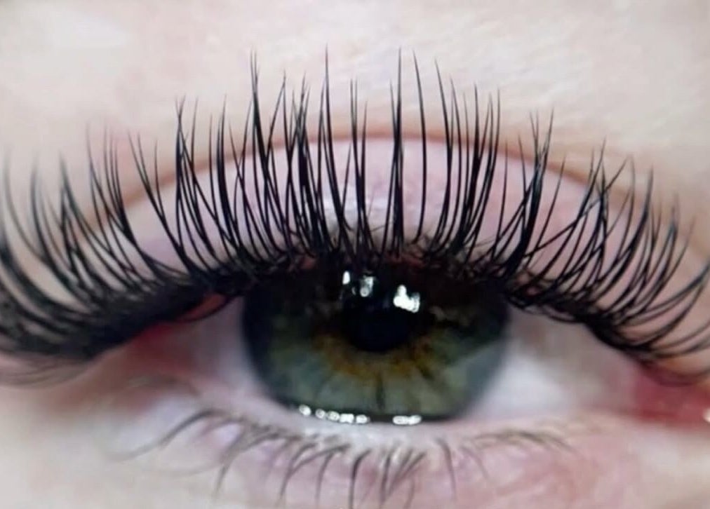 Close-up of dramatic eyelash extension at Luxe Beauty in Portsmouth, England, GB.