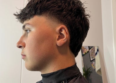 Side view of a fresh haircut at Boarding Barber, Nyborg, DK.