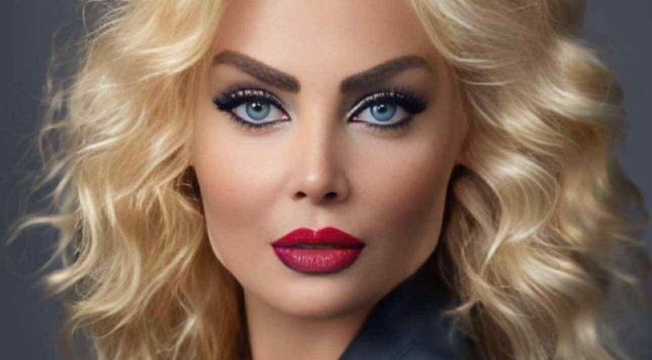 Blonde woman with bold makeup at Venus Clinic, London, England, GB.