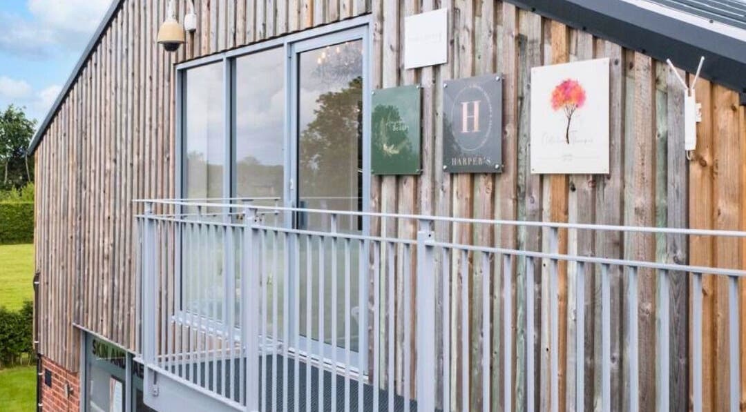 Exterior view of Sculpt Labs - Nantwich, featuring wooden facade in Burland, England, GB.