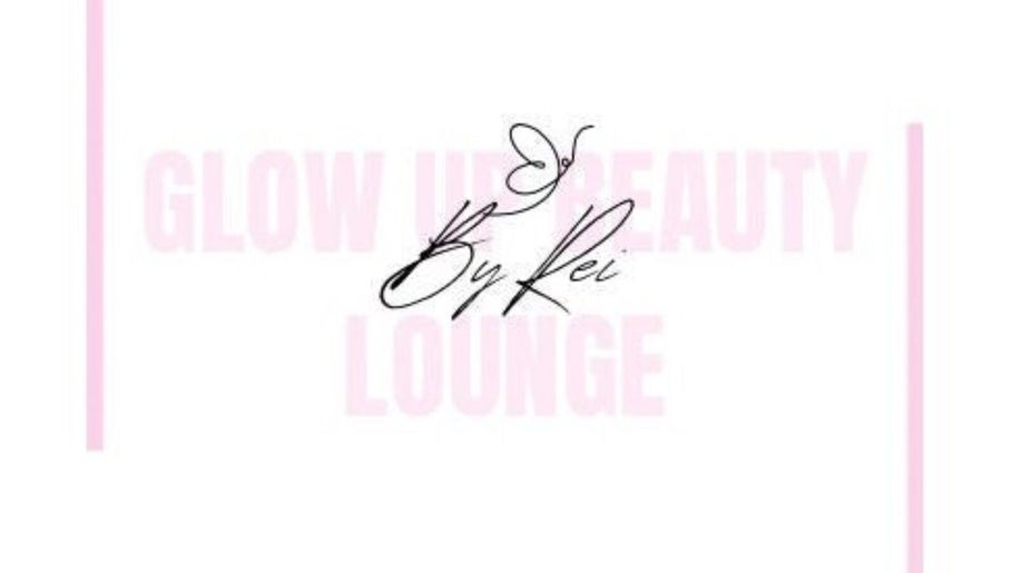 Logo of Glow Up Beauty Lounge by Rei in Fort Meade, Maryland, US, featuring elegant script and pink details.