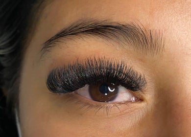 Close-up of lush eyelash extensions at Winked Studio, Toronto, Ontario, CA, showcasing expert application.