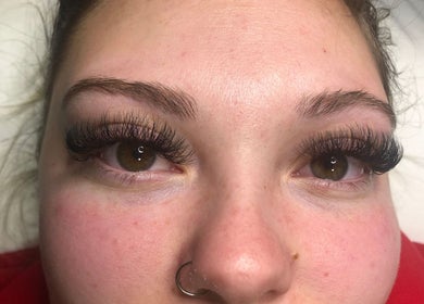Close-up of eyelash extensions at Winked Studio, Toronto, Ontario, CA for stunning beauty enhancement.