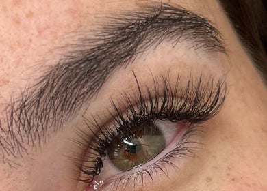 Close-up of lash extensions at Jessica Kelly, Huyton, England, GB, showcasing detailed artistry.