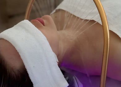 Experience rejuvenating facial steam treatment at Mc Nails, Gibbons, Alberta, CA for ultimate relaxation.
