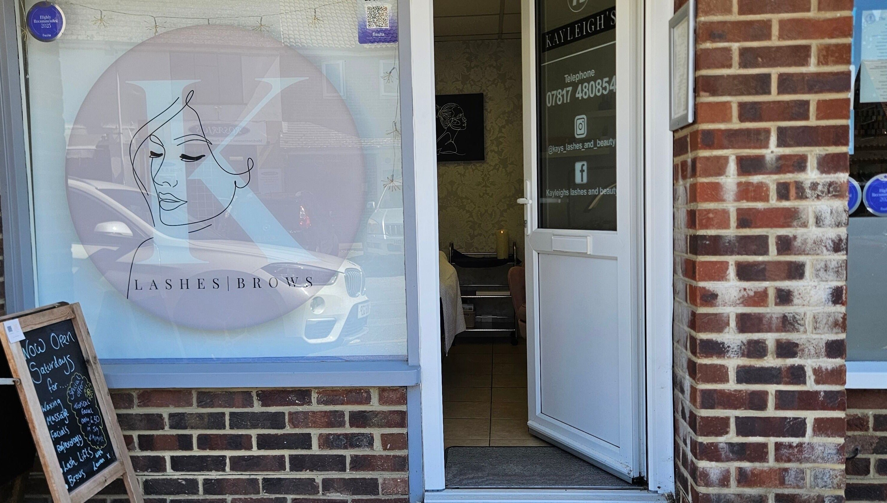 Entrance of LMT Beauty By Lauren, Chichester, England, GB showcasing lash and brow services.