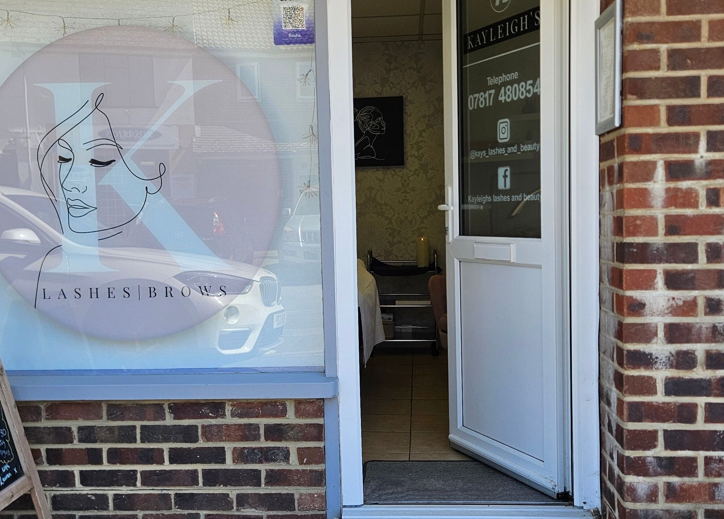 Entrance of LMT Beauty By Lauren, Chichester, England, GB showcasing lash and brow services.