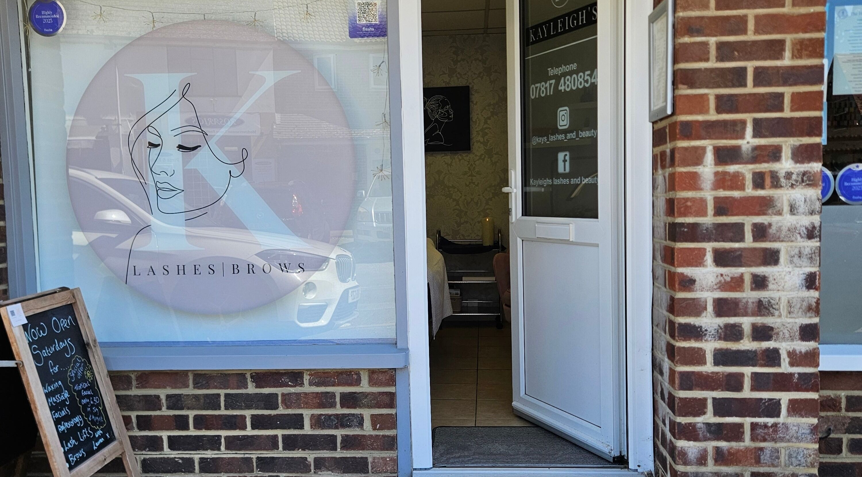 Entrance of LMT Beauty By Lauren, Chichester, England, GB showcasing lash and brow services.