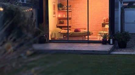 Peaceful evening view of Little Zen Reflexology treatment room in Bristol, England, GB.