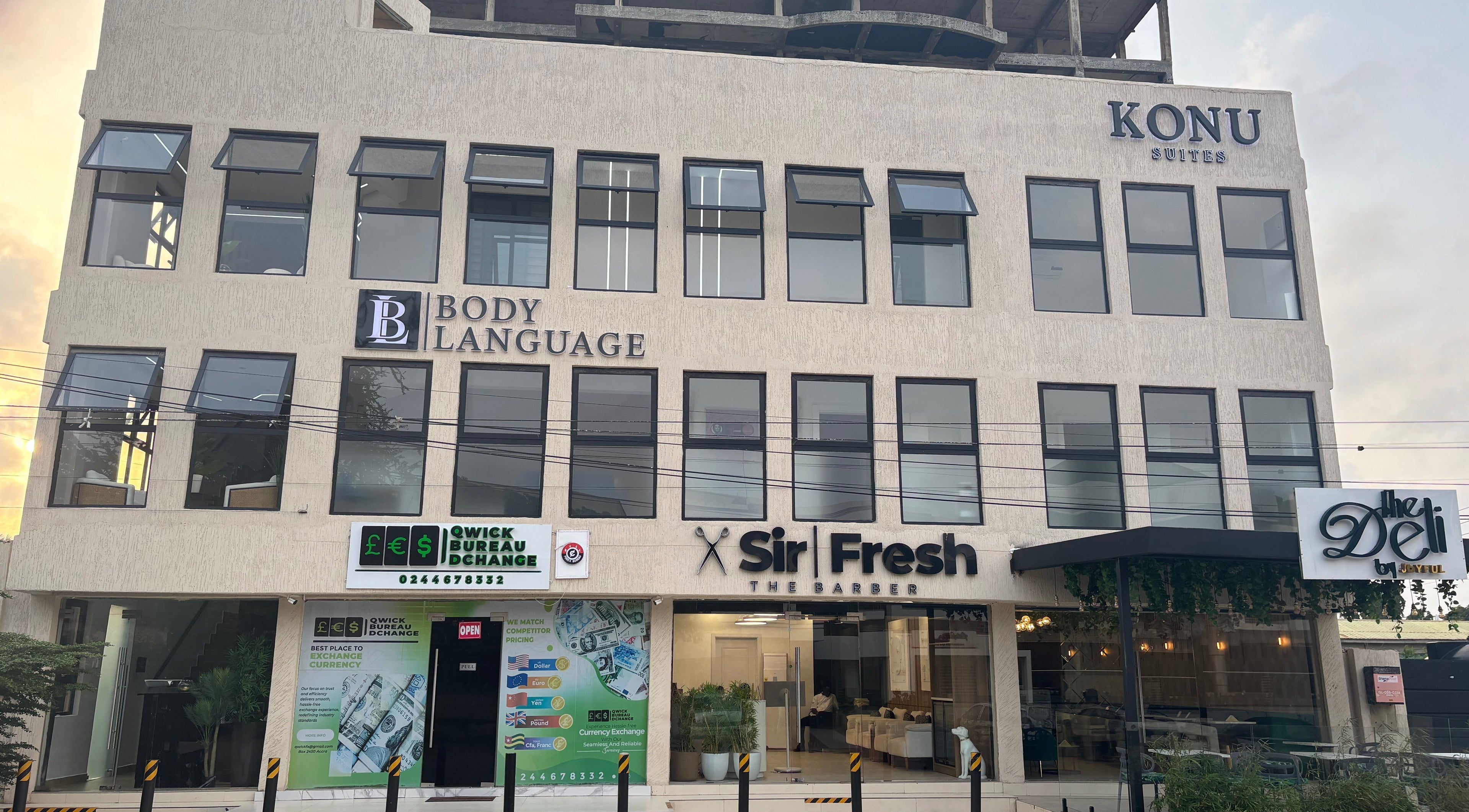 Body Language venue exterior in Accra, Greater Accra Region, GH with modern design.