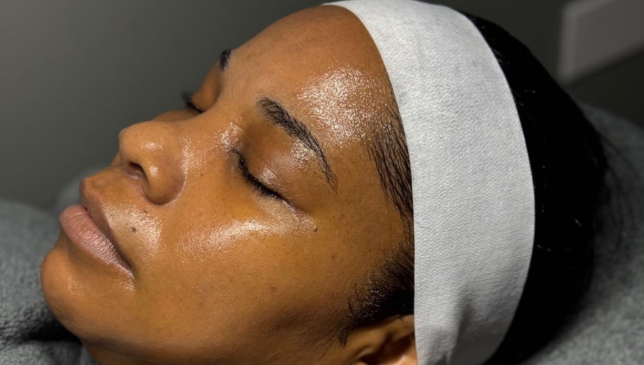 Relaxed client enjoying a facial at LumiLux_Dayspa, Linstead, St. Catherine Parish, JM.