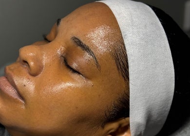 Relaxed client enjoying a facial at LumiLux_Dayspa, Linstead, St. Catherine Parish, JM.