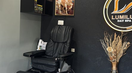Luxury pedicure chair at LumiLux_Dayspa in Linstead, St. Catherine Parish, JM with elegant decor.