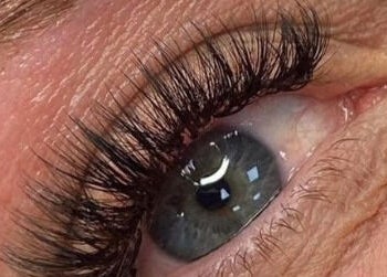 Close-up of eyelash extensions at The Lash Studio NE, Jarrow, England, GB showcasing detailed lash work.