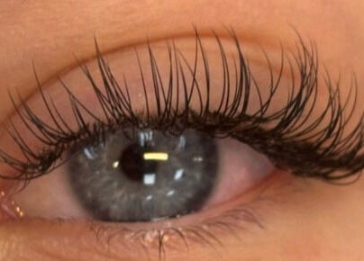 Close-up of eyelash extensions at The Lash Studio NE, Jarrow, England, GB, showcasing expert application.
