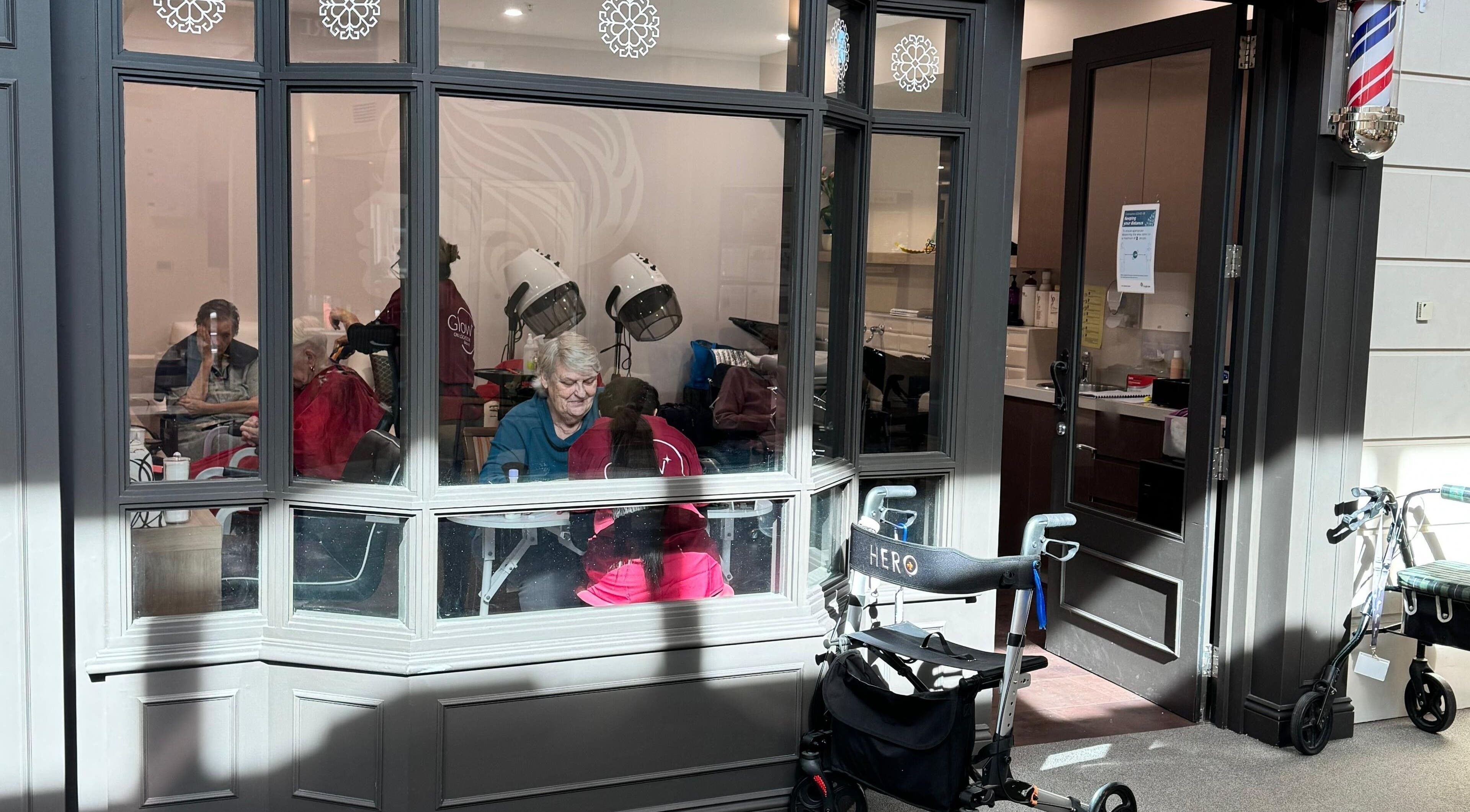 Clients enjoying a pampering session at Glow On Location - Nagle Residential Aged Care, Sutherland, New South Wales, AU.