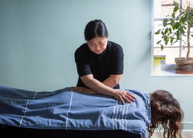 Massage session at Breathe Wellbeing, Brighton And Hove, England, GB.