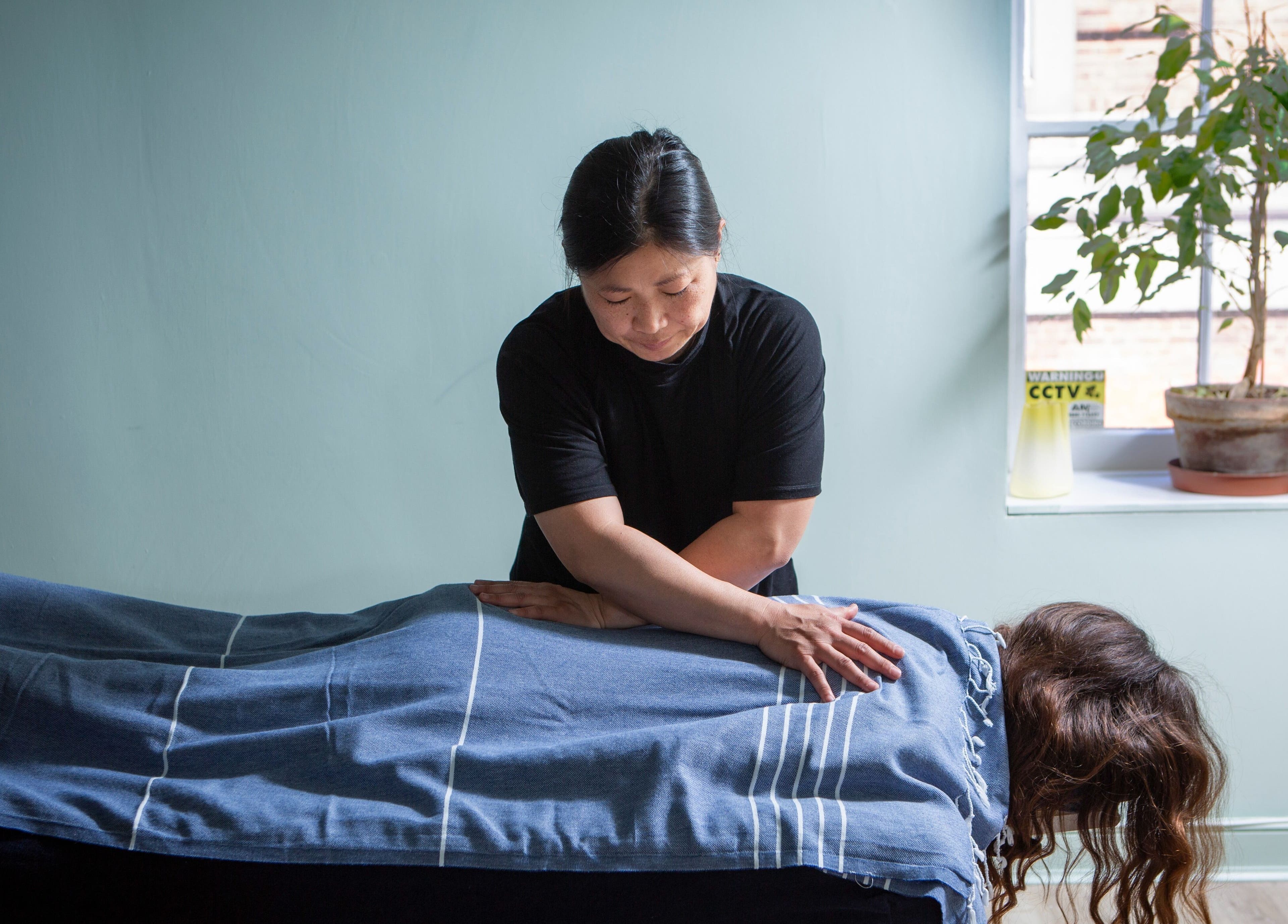 Massage session at Breathe Wellbeing, Brighton And Hove, England, GB.