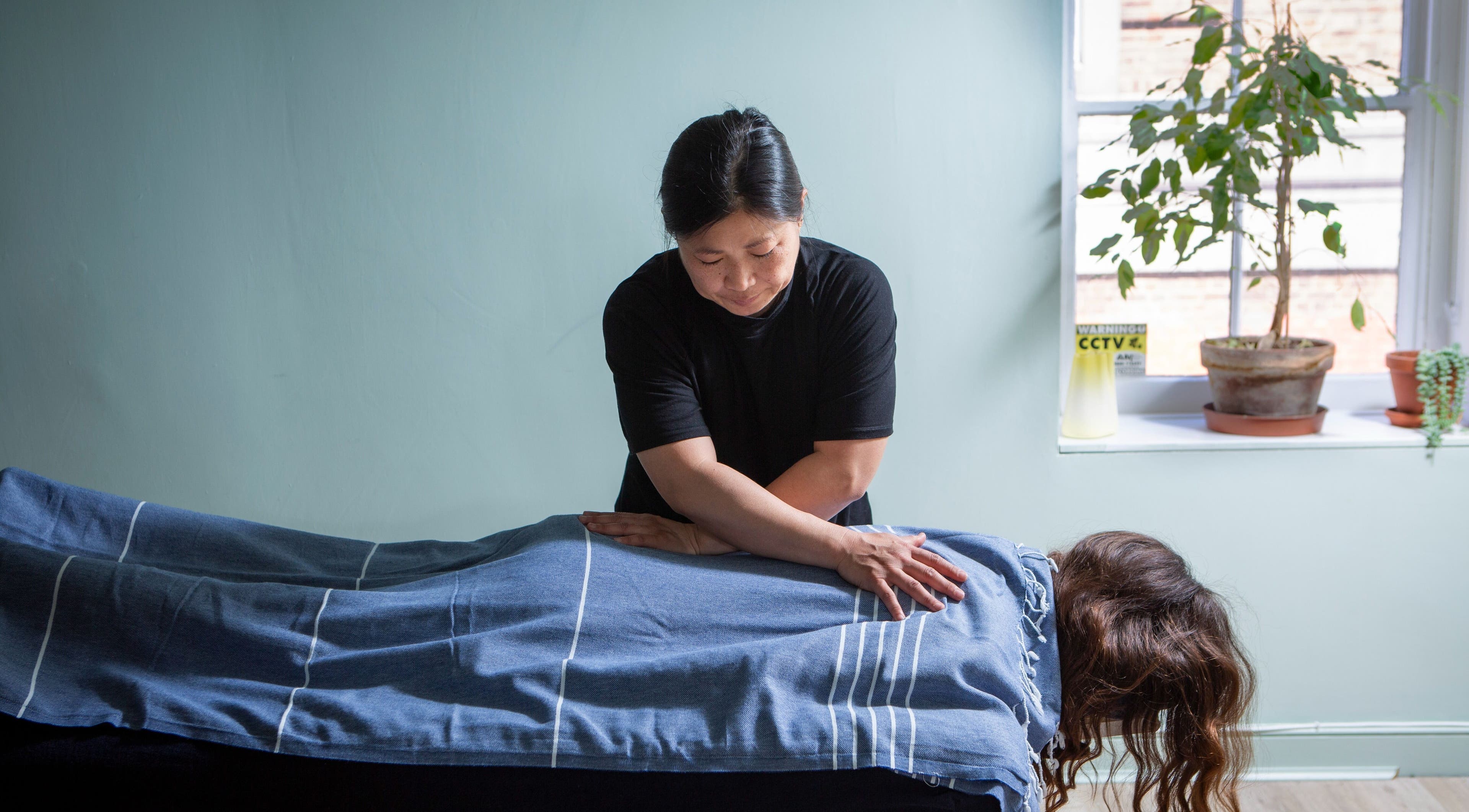 Massage session at Breathe Wellbeing, Brighton And Hove, England, GB.