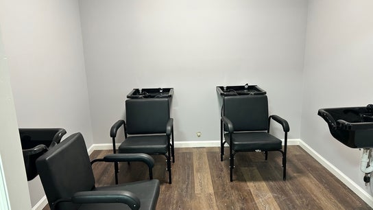 Modern wash stations at Lemon Sage Day Spa Salon in Scottsboro, Alabama, US highlighting sleek salon design.