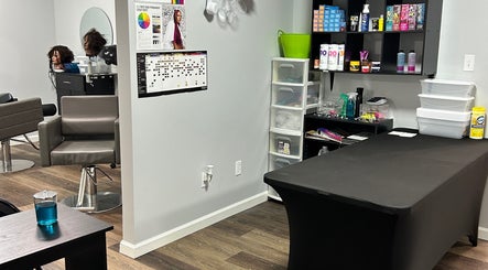 Ascend Beauty College Scottsboro Campus salon with modern chairs and equipment, in Scottsboro, Alabama, US.