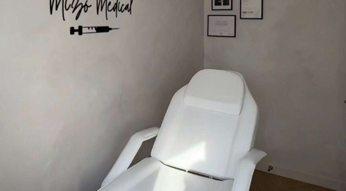 Modern treatment chair at Mizo Medical Aesthetics, Hazel Grove, England, GB, showcasing a serene ambiance.