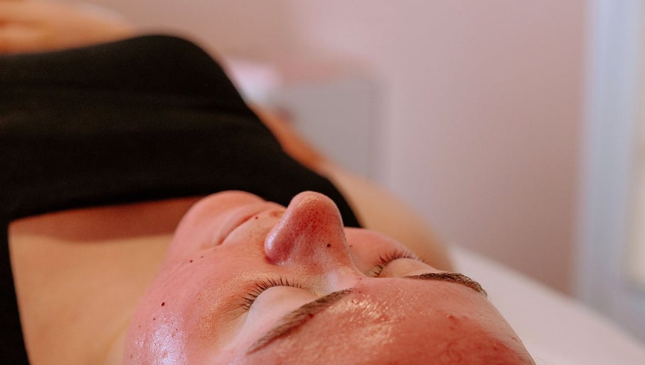 Relaxing facial treatment at Bloom Esthetics in Alabaster, Alabama, US, showcasing smooth skin care.