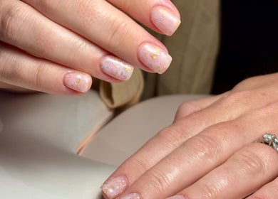 Stylish glitter nails at Still Gloss by Abi, Basingstoke, England, GB. Elegant manicure design.