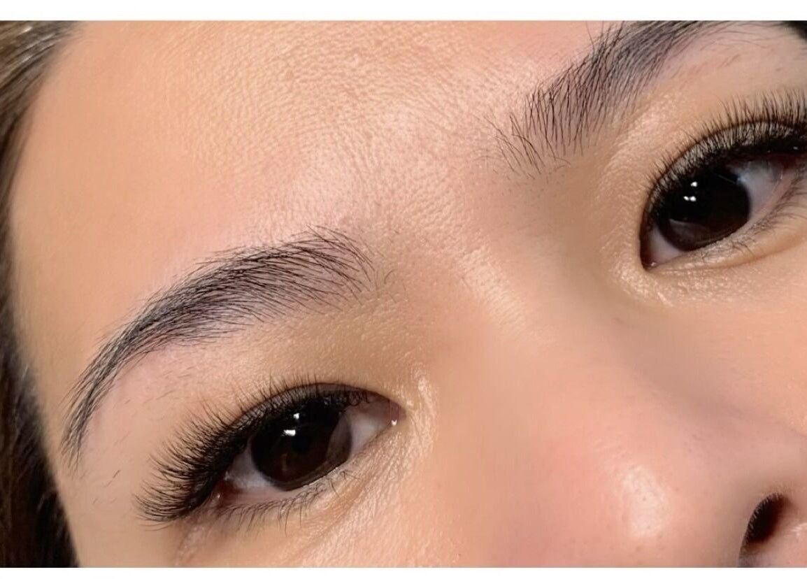 Close-up of expertly applied lash extensions at Kathy's Lashes, Burien, Washington, US.