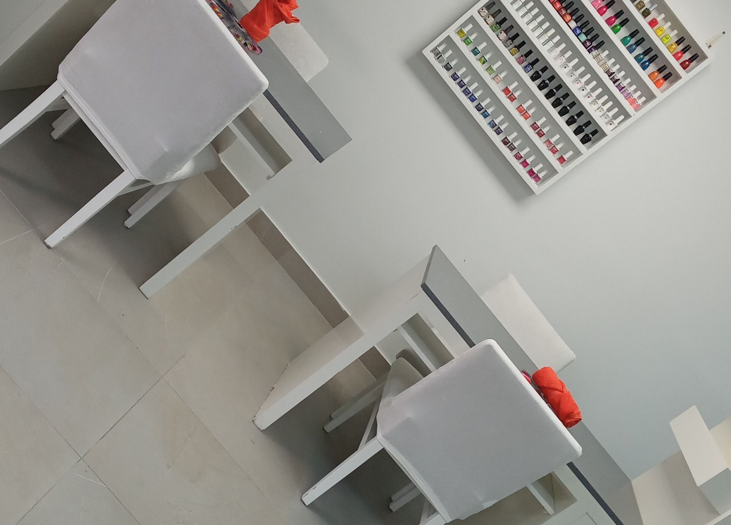 Modern nail spa at Diana Loleta - The Spa at Coverley, Bridgetown, Christ Church, BB showcasing elegant manicure stations.