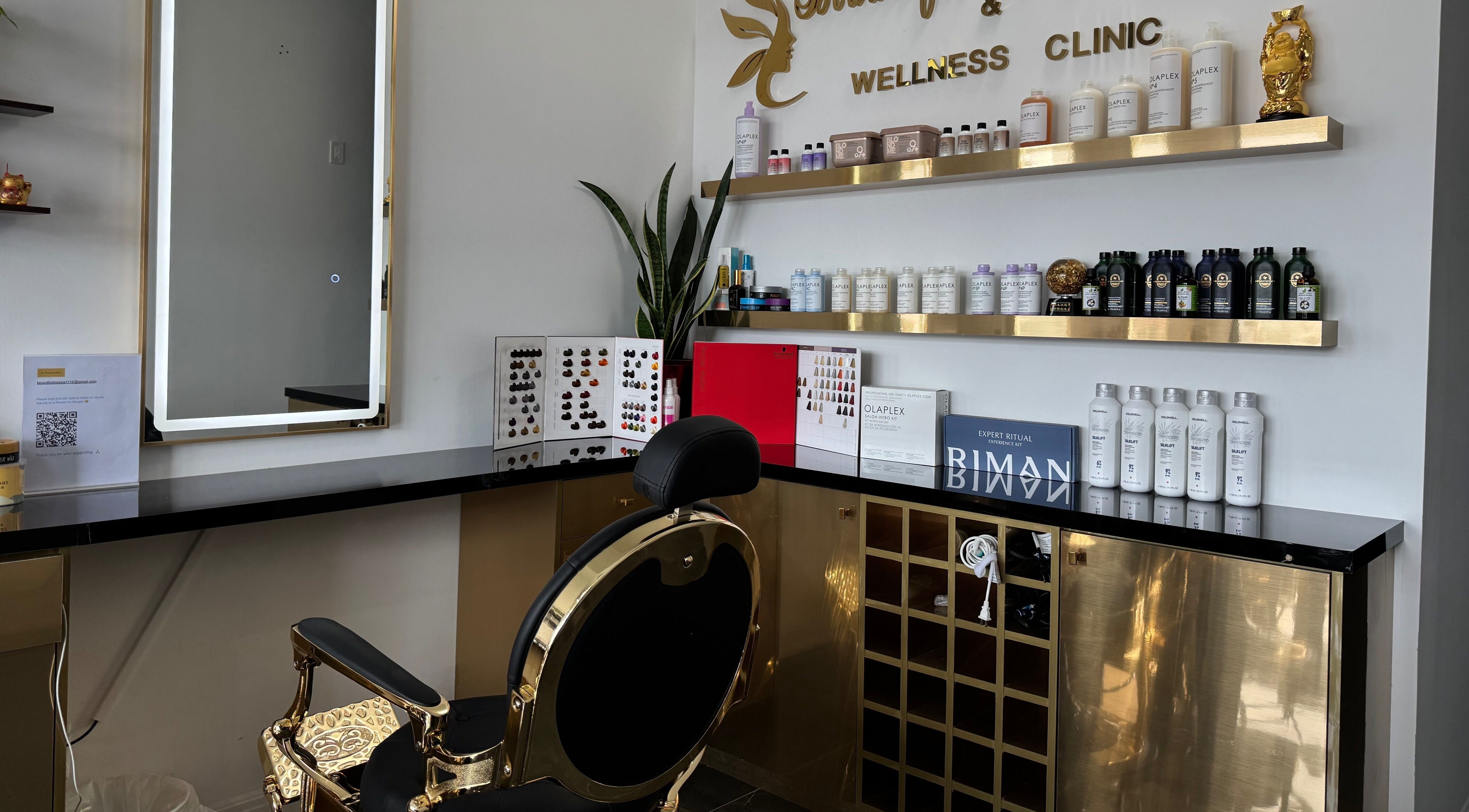 Elegant beauty station at Beautiful Me Spa & Wellness Clinic in Toronto, Ontario, CA, showcasing premium products.