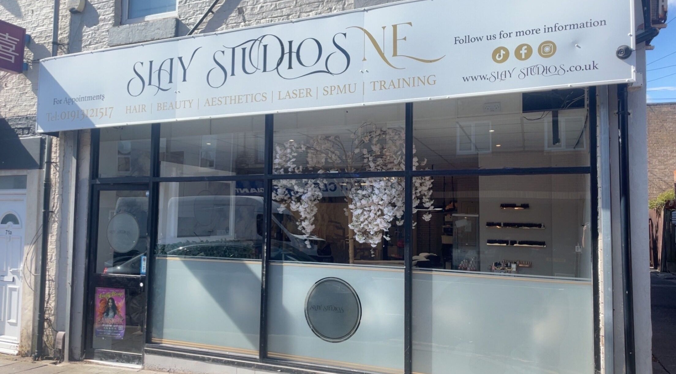 Exterior of Slay Studios NE showcasing chic design in North Shields, England, GB.