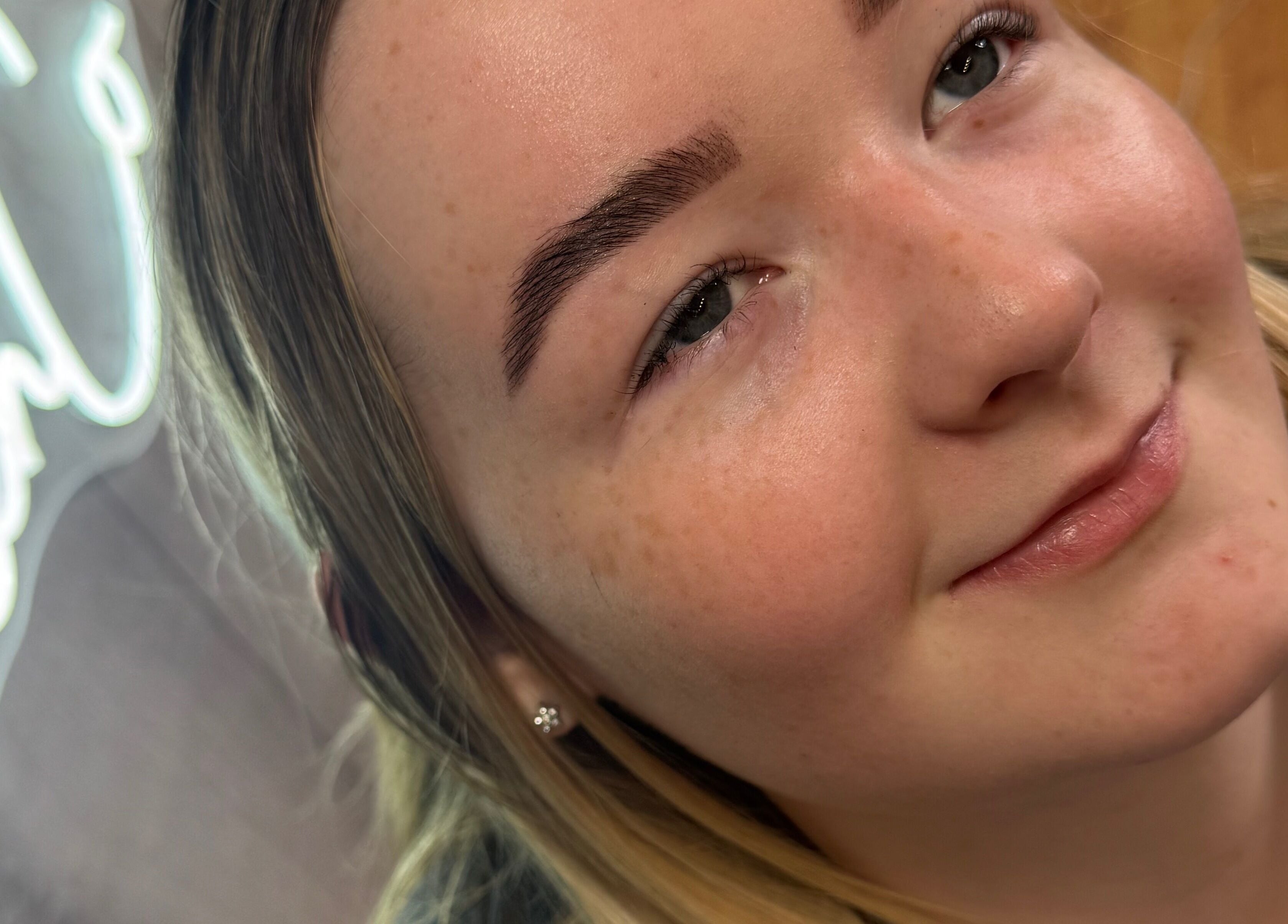 A person with perfectly shaped eyebrows at Cullen & Co in Mullingar, County Westmeath, IE.