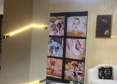 Glamour Haven Beauty spa interior in Johannesburg, Gauteng, ZA, showcasing elegant decor and relaxing ambiance.