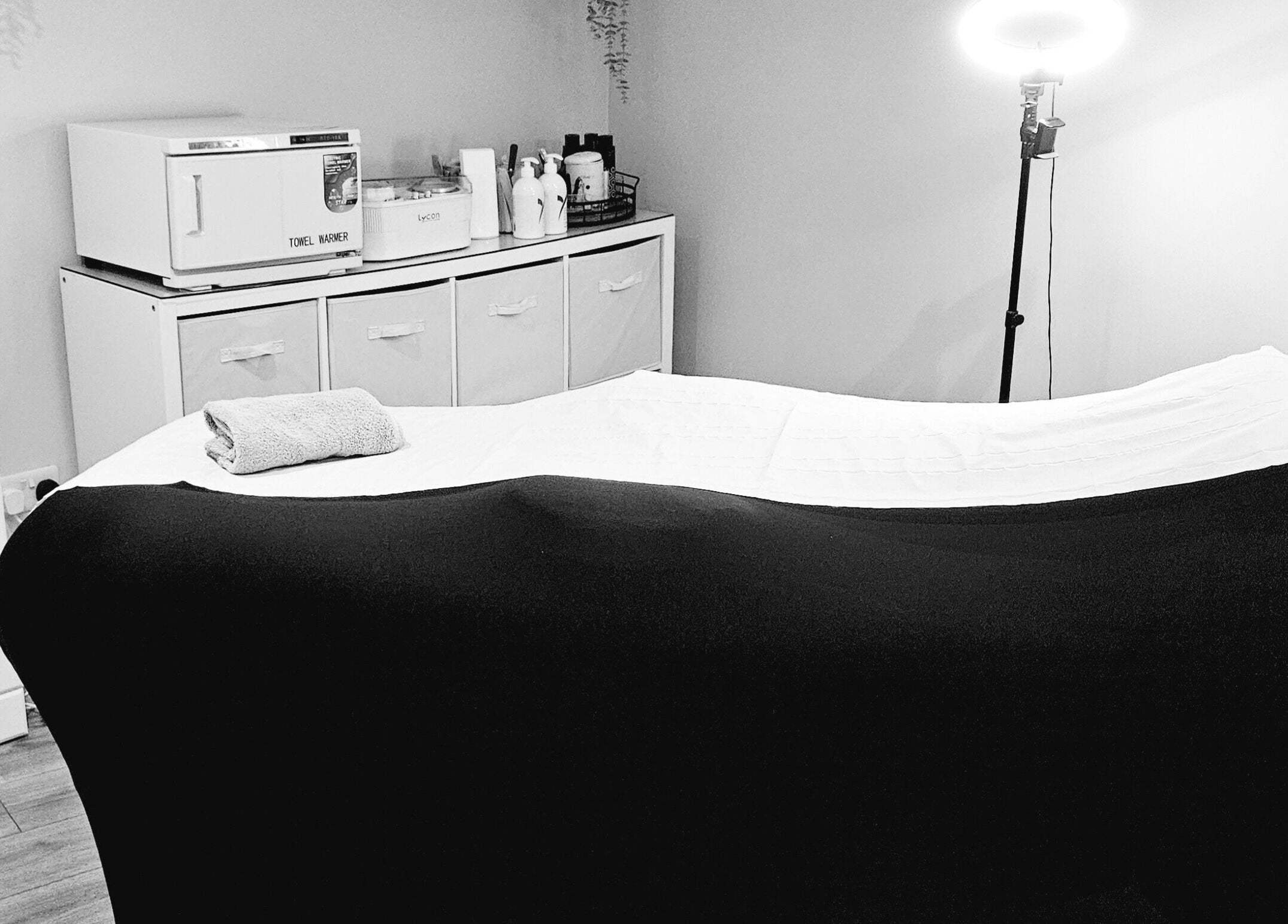 Comfortable massage room setup at Boyd Beauty, Kennoway, Scotland, GB, ready for a relaxing treatment.