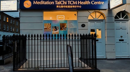 Front view of Meditation TaiChi TCM Health Centre, London, England, GB, with a welcoming open sign.