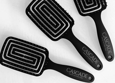 Black hair brushes from Cascade Hair Extensions, Mount Warren Park, Queensland, AU.