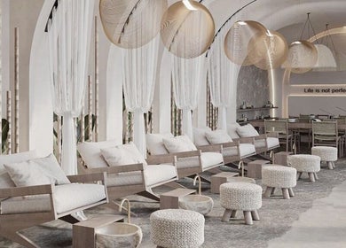Chic interior at Petanu Salon, Al Malqa', Al Qassim Province, SA, offering elegant and relaxing beauty services.
