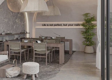Petanu Salon's cozy nail area with stylish decor in Al Malqa', Al Qassim Province, SA