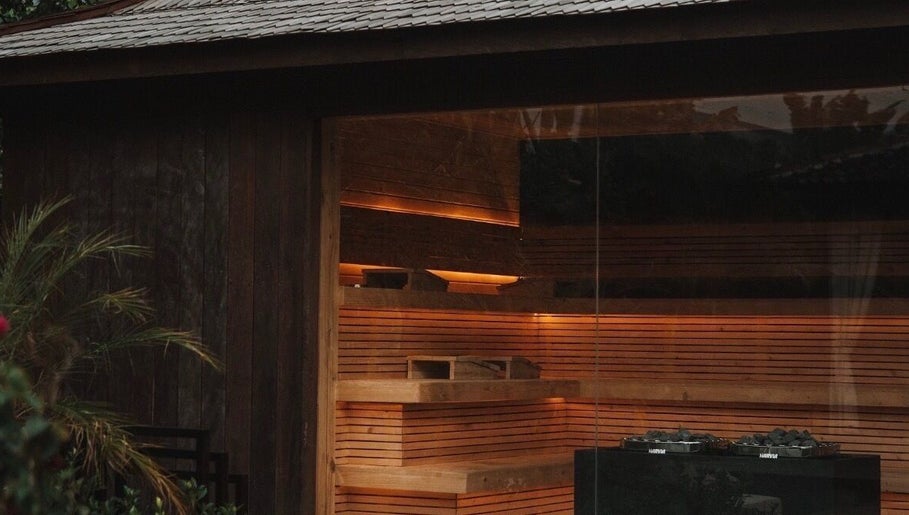 Warm wooden sauna at The Ark | Social Recovery Club, Bali, Bali, ID offers a relaxing atmosphere.