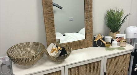 Elegant vanity setup with gold accents at Skin Love Era in Margate, England, GB.