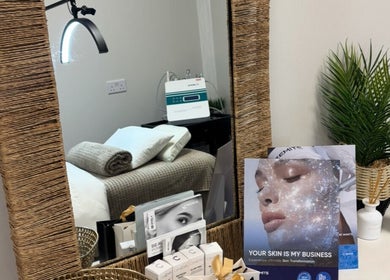 Interior of Skin Love Era in Maidstone, England, GB showing a serene treatment nook with beauty products.